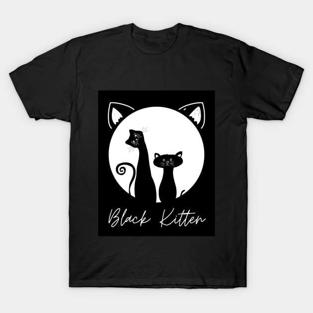 Black Kitten T-Shirt by GoodyL